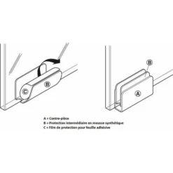 4x Contre-pièce Pour Loqueteau Magnétique à Pression Pour Porte En Verre En Acier Avec Couche Intermédiaire Autocollante En Mousse Vitre Vitrine Armoire Fixation Attache Plaque, 40 X 24,5mm Noir -Fispool Magasin 76392677 3