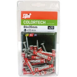 Blister De 20 Chevilles Bi-matière COLORTECH 6x35 Avec Vis - SPIT - 569246 -Fispool Magasin 76915283 3