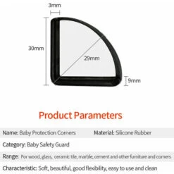 4Pcs De Securite Pour Bebe Silicone Bord De Table De Protection D'Angle D'Angle Couvercle De Protection Anticollision Bureau Gardes Edge, Noir -Fispool Magasin 77337623 3