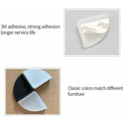 4Pcs De Securite Pour Bebe Silicone Bord De Table De Protection D'Angle D'Angle Couvercle De Protection Anticollision Bureau Gardes Edge, Noir -Fispool Magasin 77337623 5
