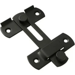 Loquet De Porte Coulissante, Verrou De Porte, Verrou à Bascule, Boucle De Verrouillage Avec Vis Pour Porte, Fenêtre, Placard Et Jardin, Acier Inoxydable Noir Mat, 2 Pièces, Ems900. -Fispool Magasin 77394704 2