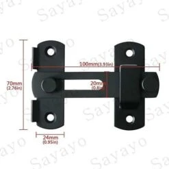 Loquet De Porte Coulissante, Verrou De Porte, Verrou à Bascule, Boucle De Verrouillage Avec Vis Pour Porte, Fenêtre, Placard Et Jardin, Acier Inoxydable Noir Mat, 2 Pièces, Ems900. -Fispool Magasin 77394704 3