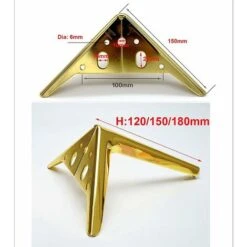 Ensemble De 4 Meubles Triangulaires De Avec Pieds Dorés, Processus De Polissage Par Galvanoplastie, Or 12 Cm -Fispool Magasin 77638394 4