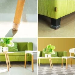 16 Pièces Rond Carré Silicone Protection Meubles Pied Tapis Anti-rayures Protecteur 26-31mm -Fispool Magasin 77638470 4