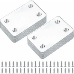 20 Pièces Plaques D'assemblage Perforée Plates, Fixation Droits Plats Plaques, Connecteurs Equerre Fixatio Plats, Connecteur Plaques De Raccord - 38x60 Mm