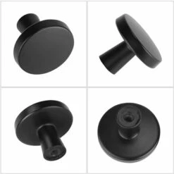 Lot De 10 Boutons De Porte Noir Boutons De Tiroir Noir -Bouton De Meuble Rond Poignée Meuble Cuisine Poignée De Meuble Cuisine Noir -Fispool Magasin 77758586 3