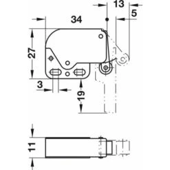 Loqueteau Acier à Ressort Automatique Et Rouleau Avec Contre Pièce Loquet Fermeture Meuble Porte Placard Cuisine Salle De Bain, Noir -Fispool Magasin 78711735 2