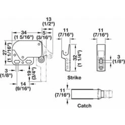 Loqueteau Acier à Ressort Automatique Et Rouleau Avec Contre Pièce Loquet Fermeture Meuble Porte Placard Cuisine Salle De Bain, Noir -Fispool Magasin 78711735 4