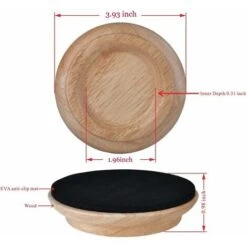 Blue Dream Lot De 4 Coupelles En Bois Dur - Tampons De Protection Pour Pieds De Meuble Chêne Naturel. -Fispool Magasin 78909441 3