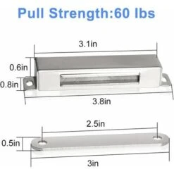 Porte Magnétique Catch 30kg Pull Strong Magnet Armoire Loches Matériel Magnétique Acier Inoxydable Porte Chromée Fermer Pour La Salle De Bain Cuisine Porte Coulissante Armoire De Fenêtre (60lbs Forge -Fispool Magasin 78949761 3