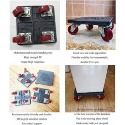 Héloise Lève-porte/meuble Ensemble De 5 Pièces De Meubles élévateurs Faciles à Déplacer, Système De Levage Et De Déplacement D'appareils Lourds, Levier Chariot Meubles Roulettes ( Size : 5 Piece Set ) -Fispool Magasin 79319931 5