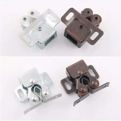 Ferme-portes 8 Pièces Argent Poli Fermetures Pour Portes, Placards Et Tiroirs,Armoire Catches -Fispool Magasin 79464198 4