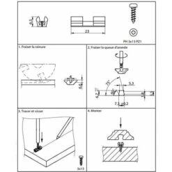 5x Connecteur Queue D'aronde à Visser Plastique Marron Invisible Meunuiserie Bois Meuble Clipsage Moulure Fenêtre Klick -Fispool Magasin 80237128 3