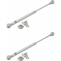 2x Vérin à Gaz Automatique Gris Argent Meuble Hydraulique Ressort Amortisseur Porte Bras Charnière, 245mm 30N
