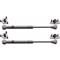 2x Vérin à Gaz Automatique Inférieur Blanc Meuble Hydraulique Ressort Amortisseur Porte Bras Charnière, 80N