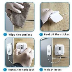 Tao Sheng Serrure De Réfrigérateur Serrure De Réfrigérateur Sans Clé Sécurité Pour Enfants Serrure De Réfrigérateur Mot De Passe Numérique Adhésif Fort Serrures De Code De Réfrigérateur Pour Tiroir D' -Fispool Magasin 80412287 5