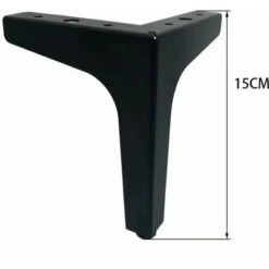 Lot De 4 Pieds De Meubles Charge Jusqu'à 600 KG , Pied De Table Modernes En Métal En Forme De Triangle 16 Vis Et 4 Protège Pieds, Noir（15cm） -Fispool Magasin 80714033 3