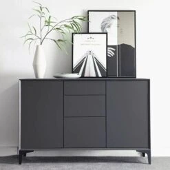 Lot De 4 Pieds De Meubles Charge Jusqu'à 600 KG , Pied De Table Modernes En Métal En Forme De Triangle 16 Vis Et 4 Protège Pieds, Noir（15cm） -Fispool Magasin 80714033 4