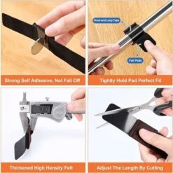 Lot De 18 Patins De Meubles En Feutre Enveloppants Avec Attaches Auto-agrippantes, Protecteurs De Tubes Pour Patins De Sol Compatibles Avec La Plupart Des Rails De Chaise (noir) -Fispool Magasin 80963691 3