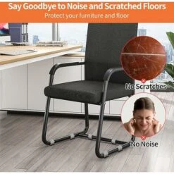 Lot De 18 Patins De Meubles En Feutre Enveloppants Avec Attaches Auto-agrippantes, Protecteurs De Tubes Pour Patins De Sol Compatibles Avec La Plupart Des Rails De Chaise (noir) -Fispool Magasin 80963691 4