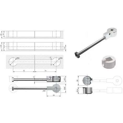 2x Connecteur Rapide Mâle + Femelle Ferrure D'assemblage Meuble Ø30mm Longueur 150mm Avec Vis Fixation Support Plaquette Etagère Bois Plan De Travail Comptoir Cuisine Salle De Bain 4 2x Connecteur Rapide Mâle + Femelle Ferrure D'assemblage Meuble Ø30mm Longueur 150mm Avec Vis Fixation Support Plaquette Etagère Bois Plan De Travail Comptoir Cuisine Salle De Bain – Image 2