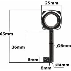Serrure Espagnolette Clé Chromé Carré Remplacement Meuble Buffet Design Décoration Armoire, Droite -Fispool Magasin 81611466 4