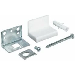 Equerre D'assemblage Ferrure De Suspension Pour élément Haut Capacité De Charge 150kg En Acier Connecteur Angle Couvercle Caisson Meuble, Cache En Plastique Blanc