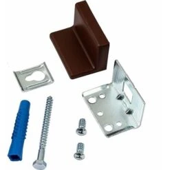 Equerre D'assemblage Ferrure De Suspension Pour élément Haut Capacité De Charge 150kg En Acier Connecteur Angle Couvercle Caisson Meuble, Cache En Plastique Marron