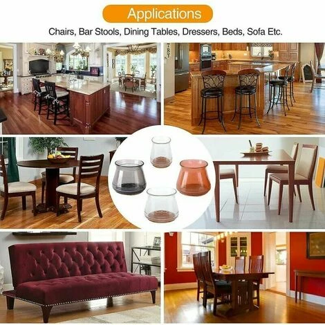 SVKBJROY Silicone Pour Pieds De Chaise Avec Protecteurs De Sol En Feutre Embouts De Pieds Chaise De 8 Pièces (Taille Petit : 0.5" - 1" Noir) - - 1" Noir) 5 SVKBJROY Silicone Pour Pieds De Chaise Avec Protecteurs De Sol En Feutre Embouts De Pieds Chaise De 8 Pièces (Taille Petit : 0.5" - 1" Noir) - - 1" Noir) – Image 3