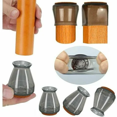 SVKBJROY Silicone Pour Pieds De Chaise Avec Protecteurs De Sol En Feutre Embouts De Pieds Chaise De 8 Pièces (Taille Petit : 0.5" - 1" Noir) - - 1" Noir) 7 SVKBJROY Silicone Pour Pieds De Chaise Avec Protecteurs De Sol En Feutre Embouts De Pieds Chaise De 8 Pièces (Taille Petit : 0.5" - 1" Noir) - - 1" Noir) – Image 5