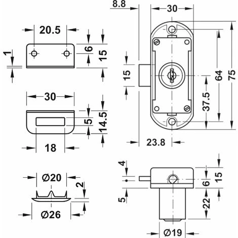 Serrure Espagnolette Avec Cylindre Clé Pliante Guide Tringle Remplacement Meuble Buffet Décoration Armoire Vintage, Droite 4 Serrure Espagnolette Avec Cylindre Clé Pliante Guide Tringle Remplacement Meuble Buffet Décoration Armoire Vintage, Droite – Image 2
