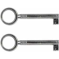 2x Clé De Meuble Ronde 70 Mm Chromé Remplacement Ancien Serrure Décoration Rustique Armoire Vintage