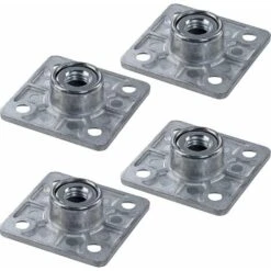 4x Plaque De Fixation Embase Carrée 47,5 X 47,5mm Avec Filetage M8 Pour Pied De Table à Visser Meuble Montage Connecteur Bride Adaptateur Support Salon Cuisine Salle à Manger Bureau