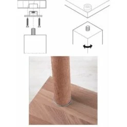 4x Plaque De Fixation Embase Carrée 47,5 X 47,5mm Avec Filetage M8 Pour Pied De Table à Visser Meuble Montage Connecteur Bride Adaptateur Support Salon Cuisine Salle à Manger Bureau -Fispool Magasin 82762009 4