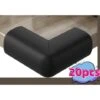 20 Protections Coins En Caoutchouc - Coussin Large Pour Protection Maximale De Bébé - Protège-Coin De Table - Avec Adhésif Double Face Pré-Fixé - Produit Certifié (Noir)