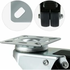 Lot De 4 Roulettes Pivotantes Ultra-résistantes Avec Frein D’arrêt Pour Meubles Capacité 600 Kg -Fispool Magasin 83038282 3