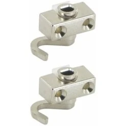 2x Crochet De Verrouillage Inférieur Crochet D'extrémité Bas LEHMANN Pour Serrure Espagnolette En Acier Finition Nickelée Verrou Meuble Serrure Fermeture Ouverture Sécurité Antivol