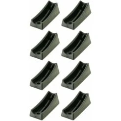 8x Embout Plastique Noir Patin Pied Chaise Cantilever Tube Rond Pour Extrémité Incurvée Meuble Protection Fauteuil Guide Angle, Ø Tube 25mm