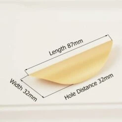 Boutons Et Poignées De Meubles,2PCS Poignée De Meubles Doré - Poignee Meuble Poignée Doré En Alliage De Zinc Distance De Trou 32mm -Fispool Magasin 84051430 2