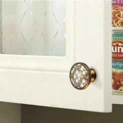 6 Pieces Boutons De Meuble Ceramique, Conception De Fleur De Prunier Ceramique Poignee De Meuble Boutons Du Cabinet Boutons Du Tiroir Decoration De Meubles Ø35mm Tiroir De Porte Poignee Vintage Bronze -Fispool Magasin 84061281 5