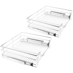 Hofuton 2 X Tiroir Télescopique Tiroir De Cuisine Tiroir Coulissant Pour Placard 56 Cm