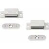 Lot De 2 Loquets Magnétiques-3 Kg Contre-plaque De Maintien à Force-facile à Monter-adapté Aux Portes Et Abattants De Meubles, Blanc