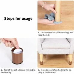 Rehausseur Pieds De Lit Lot De 4 Acier Carbone, Risers De Meubles Ajoutent Hauteur De 5CM, Supportent 10000 Lbs, Rehausseurs De Table, Chaise Ou Canapé, Gain D’Espace Pour Bureau Et Bedding， -Fispool Magasin 85354748 4