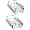 AUFUN 2 X Tiroirs De Cuisine, Extension Armoire De Cuisine, Armoires De Chambre, Panier Coulissant élastique, étagère De Cuisine Domestique, 30cm -Fispool Magasin 85430785 1