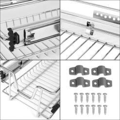 AUFUN 2 X Tiroirs De Cuisine, Extension Armoire De Cuisine, Armoires De Chambre, Panier Coulissant élastique, étagère De Cuisine Domestique, 30cm -Fispool Magasin 85430785 4
