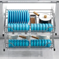 AUFUN 2 X Tiroirs De Cuisine, Extension Armoire De Cuisine, Armoires De Chambre, Panier Coulissant élastique, étagère De Cuisine Domestique, 60cm -Fispool Magasin 85430914 5