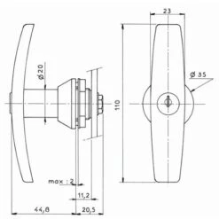 Poignée à Clé Came DOM TSS -1095-755 Sachet - 3016 -Fispool Magasin 8562786 2