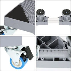 EINFEBEN Base De Machine à Laver -Réfrigérateur Chariot Roller Support Roulant Pour Sèche Linge Lave Linge Congélateur Réglable 8 Pieds + 4 Roues 41-66cm -Fispool Magasin 85667731 5