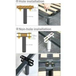 Pieds De Lit Réglables, Rétractables Et Robustes Pour Cadre De Lit, Pieds De Support En Métal, Convient Pour Armoire, Canapé, Lit, Pièces De Rechange 17,8 Cm à 33 Cm -Fispool Magasin 85786177 4