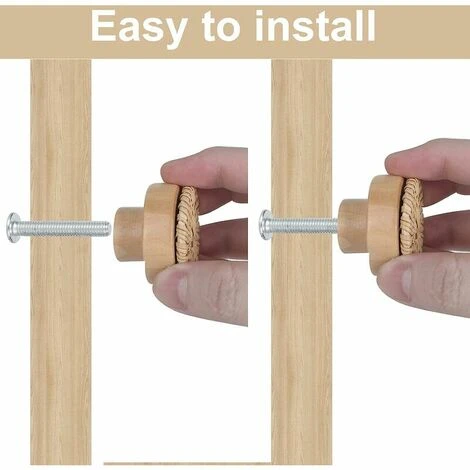 Lot De 12 Boutons De Commode Ronds En Rotin De Style Bohème - Fabriqués à La Main - Avec Vis - Pour Meubles En Bois - Pour Commode, Tiroirs, Armoire 6 Lot De 12 Boutons De Commode Ronds En Rotin De Style Bohème - Fabriqués à La Main - Avec Vis - Pour Meubles En Bois - Pour Commode, Tiroirs, Armoire – Image 4